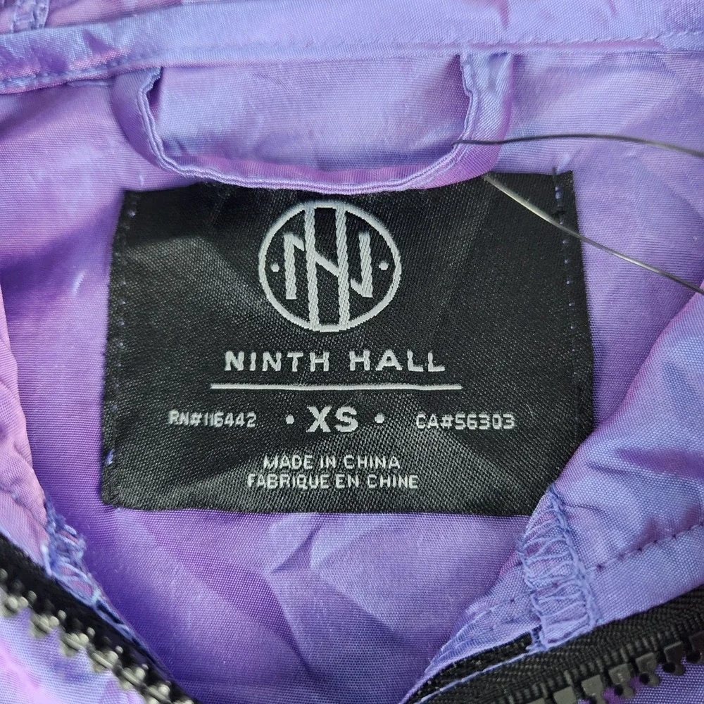 Ninth Hall Windbreaker Jacket Men's XS Purple Tay Iridescent Half Zip Hooded
